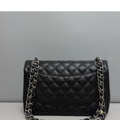 Chanel Quilted Jumbo Double Flap Grained Calfskin Black Chanel Quilted Jumbo Double Flap Grained Calfskin Black