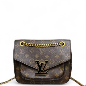 Louis Vuitton Passy Chain Shoulder Bag Monogram Brown