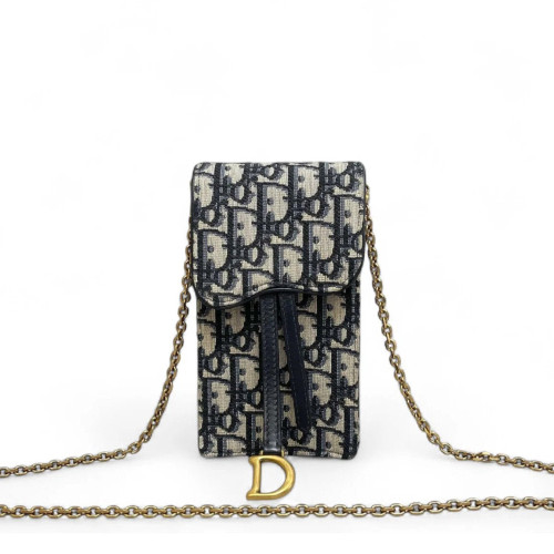 Dior Phone Holder Canvas Blue Beige