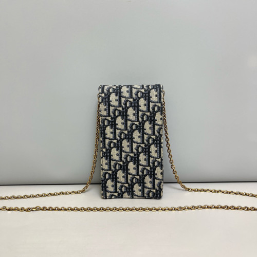 Dior Phone Holder Canvas Blue Beige