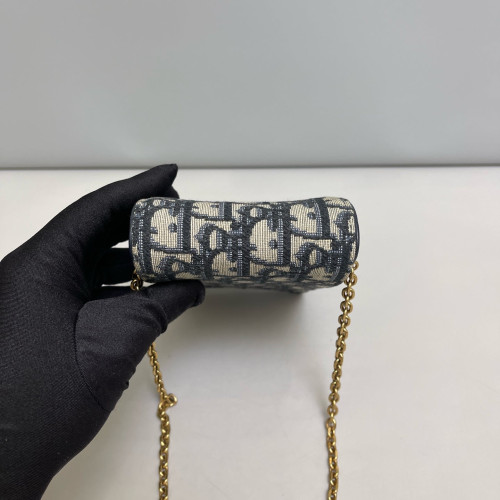 Dior Phone Holder Canvas Blue Beige
