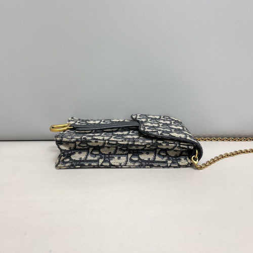 Dior Phone Holder Canvas Blue Beige