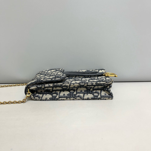 Dior Phone Holder Canvas Blue Beige