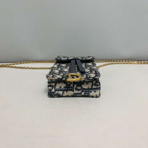 Dior Phone Holder Canvas Blue Beige