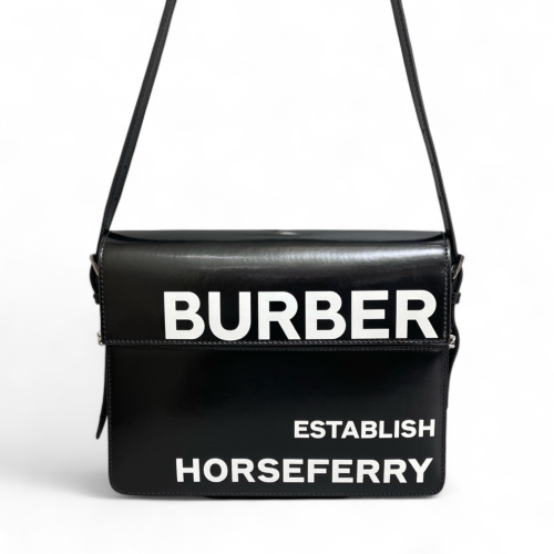 Burberry Crossbody Bag Smooth Calfskin Black White