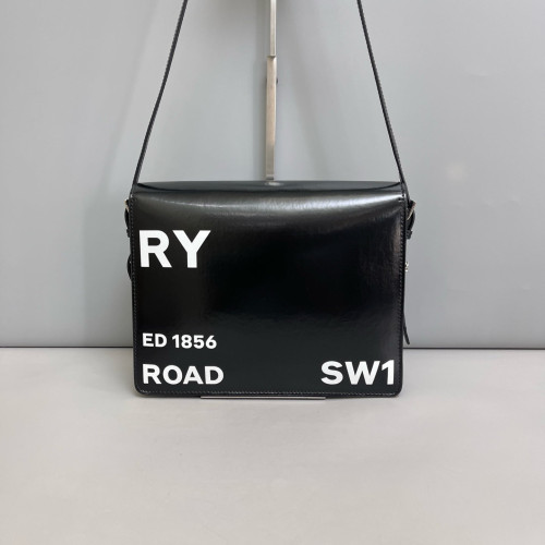 Burberry Crossbody Bag Smooth Calfskin Black White
