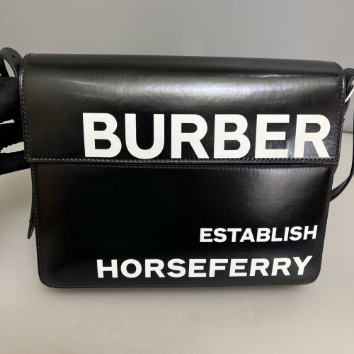 Burberry Crossbody Bag Smooth Calfskin Black White