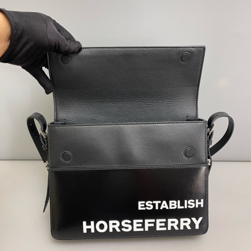 Burberry Crossbody Bag Smooth Calfskin Black White
