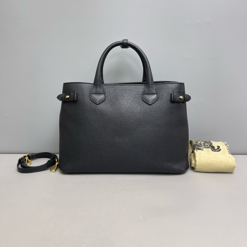 Burberry Medium Banner Tote Calfskin House Check Black Beige Red Burberry Medium Banner Tote Calfskin House Check Black Beige Red