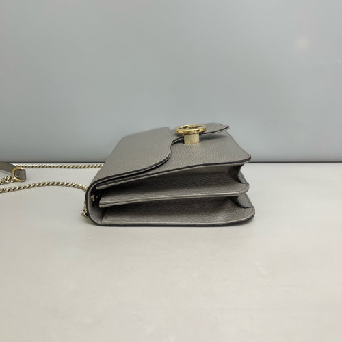 Gucci Medium Interlocking G Shoulder Bag Grained Calfskin Grey Gucci Medium Interlocking G Shoulder Bag Grained Calfskin Grey
