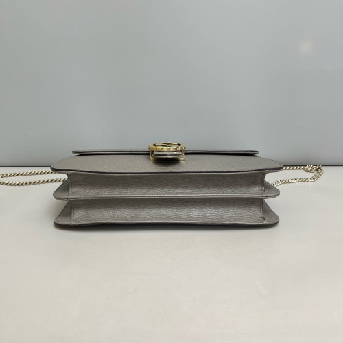 Gucci Medium Interlocking G Shoulder Bag Grained Calfskin Grey Gucci Medium Interlocking G Shoulder Bag Grained Calfskin Grey