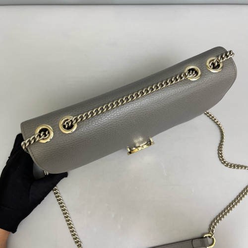 Gucci Medium Interlocking G Shoulder Bag Grained Calfskin Grey Gucci Medium Interlocking G Shoulder Bag Grained Calfskin Grey