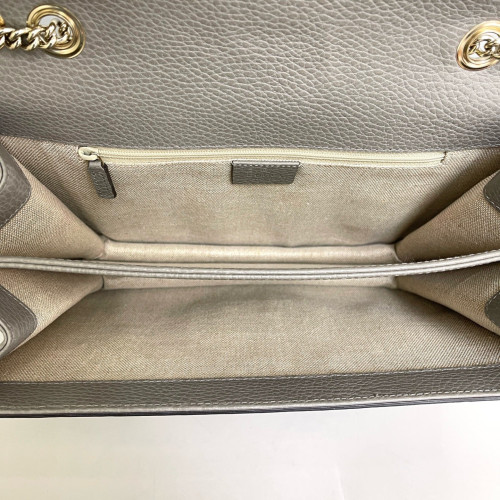 Gucci Medium Interlocking G Shoulder Bag Grained Calfskin Grey Gucci Medium Interlocking G Shoulder Bag Grained Calfskin Grey