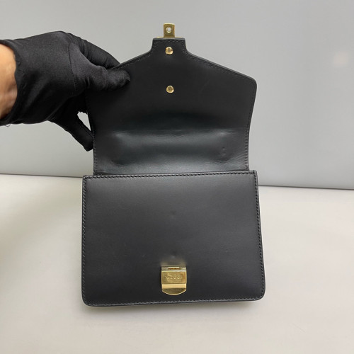 Gucci Mini Sylvie Shoulder Bag Calfskin Black Red Green