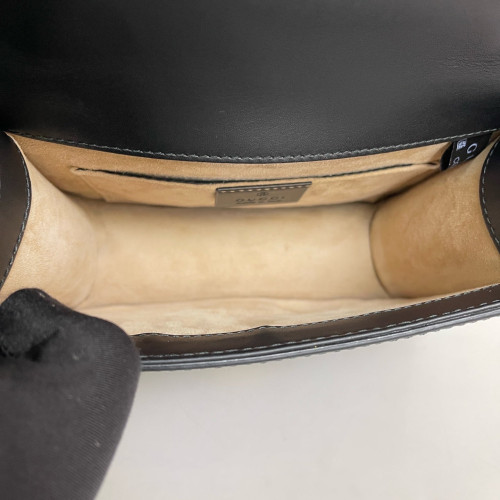 Gucci Mini Sylvie Shoulder Bag Calfskin Black Red Green