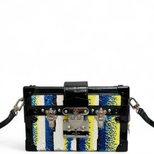 Louis Vuitton Petite Malle Sequin Black White Blue