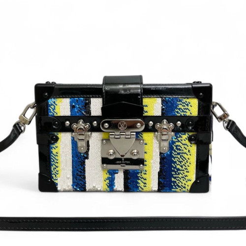 Louis Vuitton Petite Malle Sequin Black White Blue