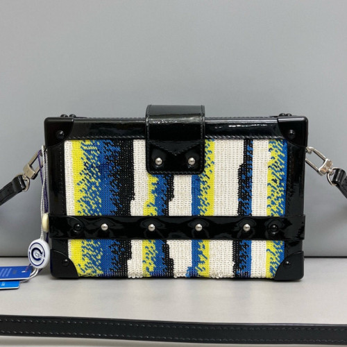 Louis Vuitton Petite Malle Sequin Black White Blue