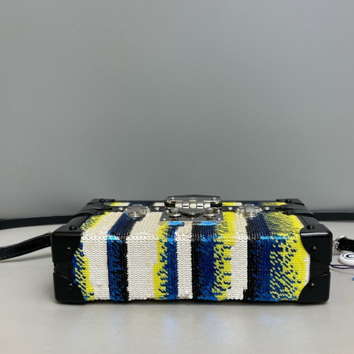 Louis Vuitton Petite Malle Sequin Black White Blue