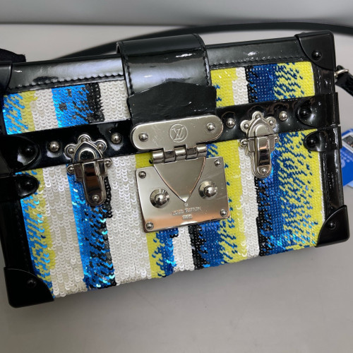 Louis Vuitton Petite Malle Sequin Black White Blue