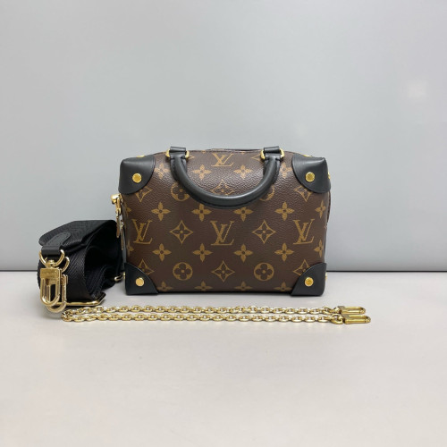 Louis Vuitton Petite Malle Souple Monogram Brown Black Louis Vuitton Petite Malle Souple Monogram Brown Black