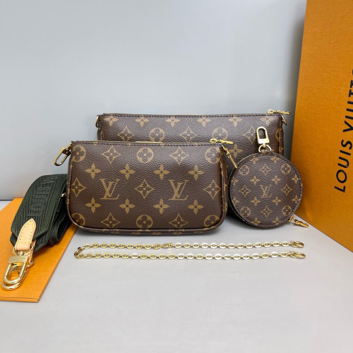 Louis Vuitton Multi Pochette Accessories Monogram Brown Green