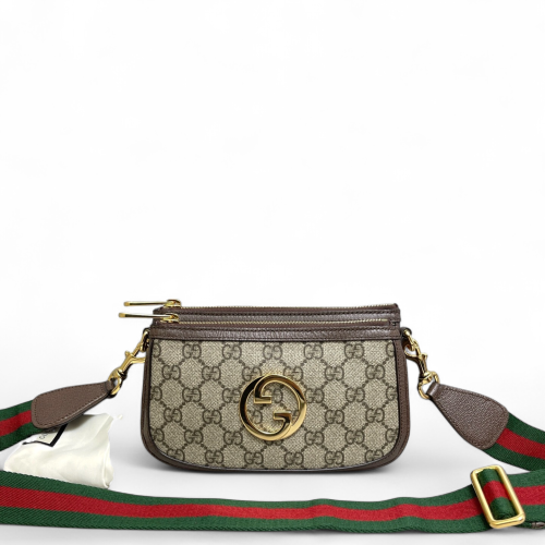 Gucci Crossbody Bag GG Supreme Monogram Beige Brown Green Gucci Crossbody Bag GG Supreme Monogram Beige Brown Green