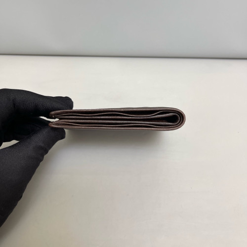 Prada Compact Wallet Calfskin Dark Brown Prada Compact Wallet Calfskin Dark Brown