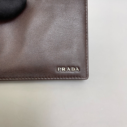 Prada Compact Wallet Calfskin Dark Brown Prada Compact Wallet Calfskin Dark Brown