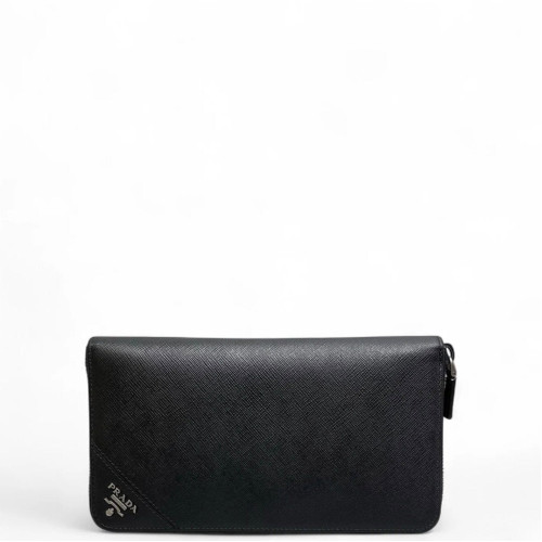 Prada Continental Wallet Saffiano Calfskin Black