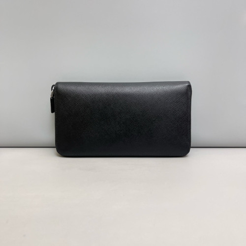Prada Continental Wallet Saffiano Calfskin Black