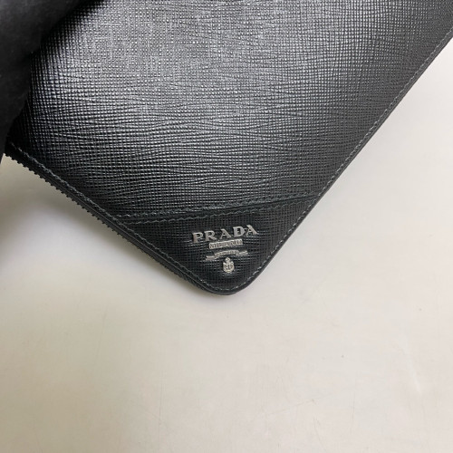 Prada Continental Wallet Saffiano Calfskin Black
