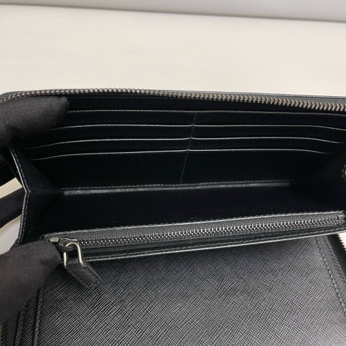 Prada Continental Wallet Saffiano Calfskin Black