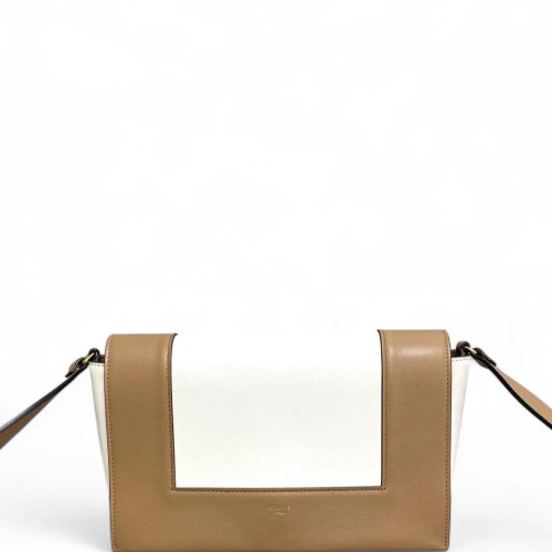 Celine Medium Frame Shoulder Bag Calfskin Natural Tan Beige