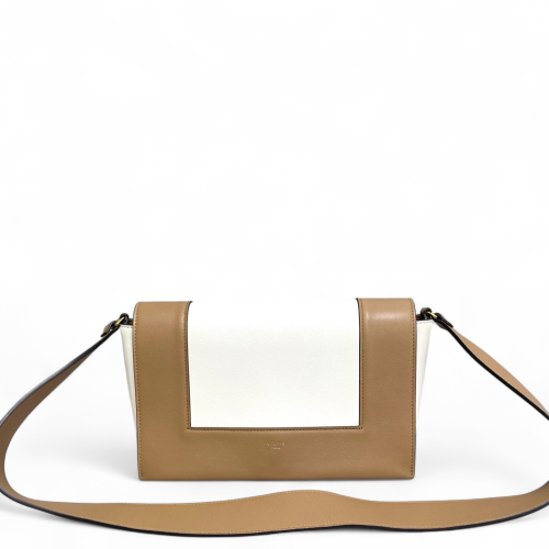 Celine Medium Frame Shoulder Bag Calfskin Natural Tan Beige