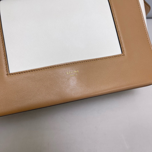 Celine Medium Frame Shoulder Bag Calfskin Natural Tan Beige