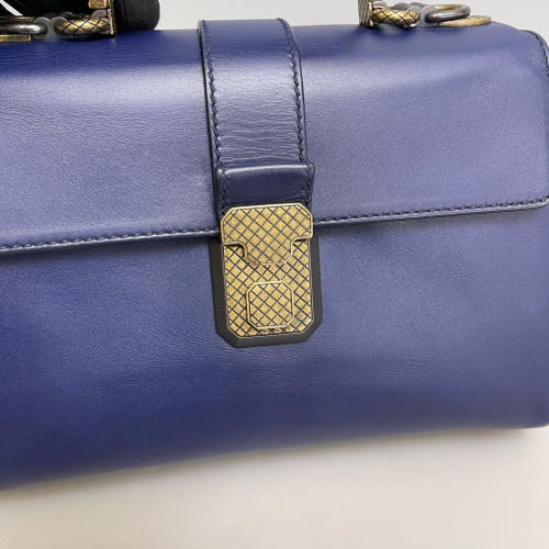 Bottega Veneta Small Piazza Bag Nappa Blue