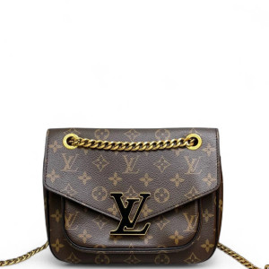 Louis Vuitton Passy Chain Shoulder Bag Monogram Brown