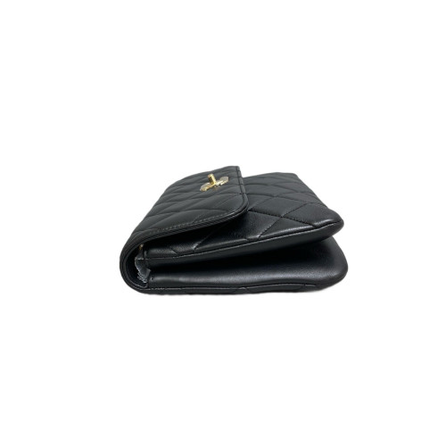 Chanel Quilted Trendy Cc Flap Bag Lambskin Black