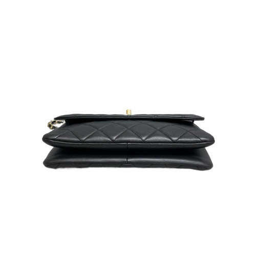 Chanel Quilted Trendy Cc Flap Bag Lambskin Black