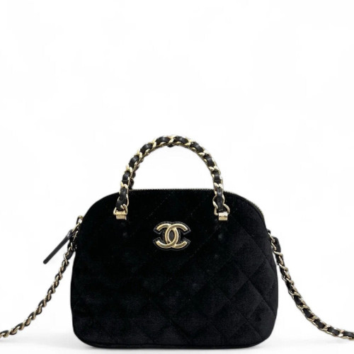 Chanel Quilted Dome Velvet Black