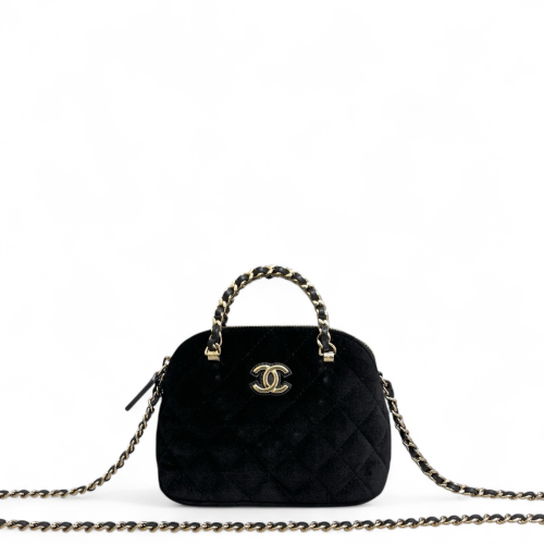 Chanel Quilted Dome Velvet Black