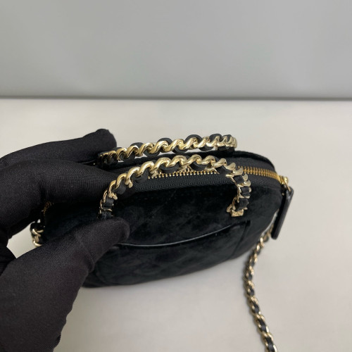 Chanel Quilted Dome Velvet Black