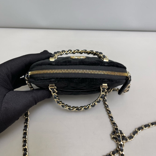 Chanel Quilted Dome Velvet Black