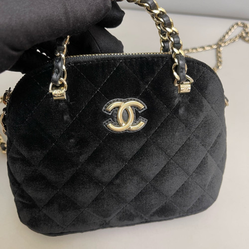 Chanel Quilted Dome Velvet Black
