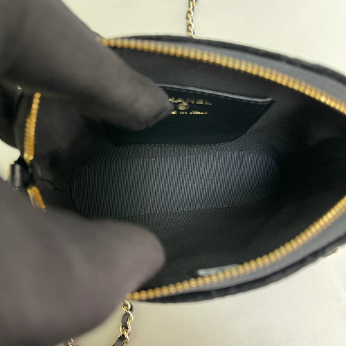 Chanel Quilted Dome Velvet Black