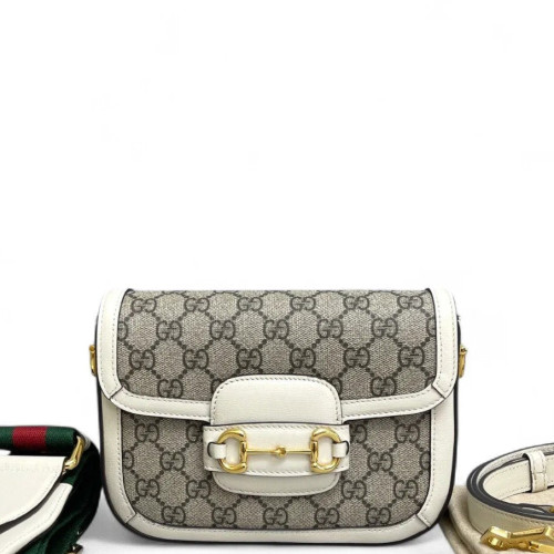Gucci Mini Horsebit 1955 GG Monogram White