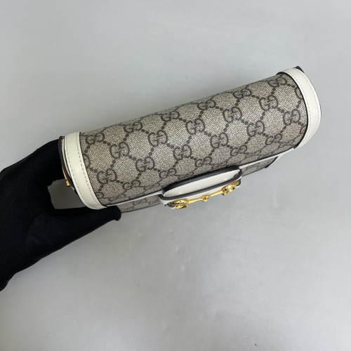 Gucci Mini Horsebit 1955 GG Monogram White