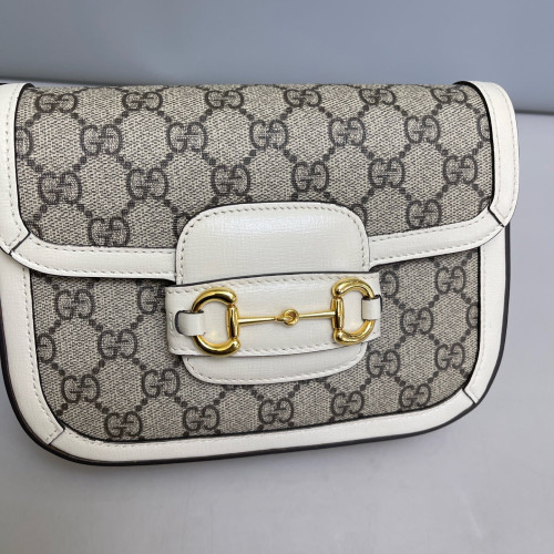 Gucci Mini Horsebit 1955 GG Monogram White