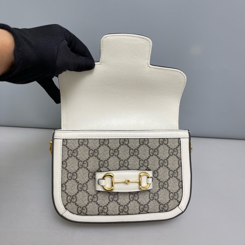 Gucci Mini Horsebit 1955 GG Monogram White